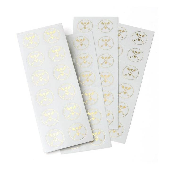 Foil Heart And Arrow Seals for wholesale by Gartner Studios