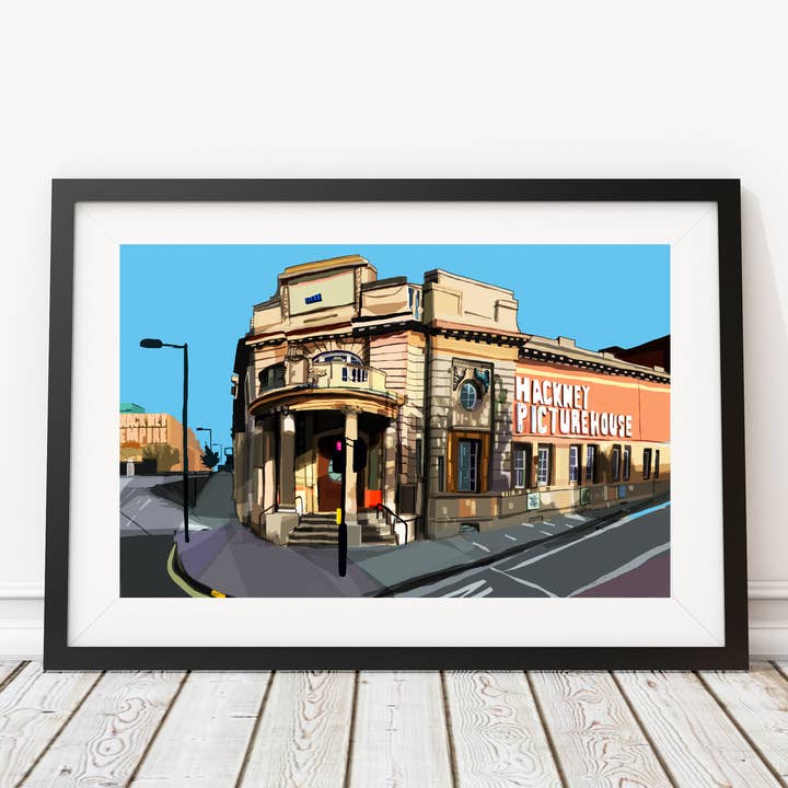 Hackney Picturehouse, East London Illustration Art Print for wholesale by Tomartacus