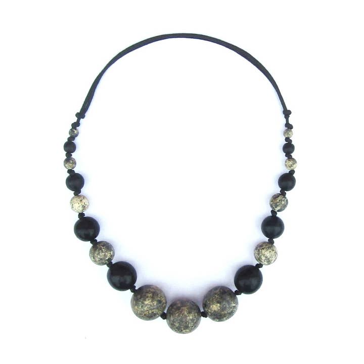 Katie and Company - Wholesale Beaded/Pearl Necklace - Milana Necklace - Black0