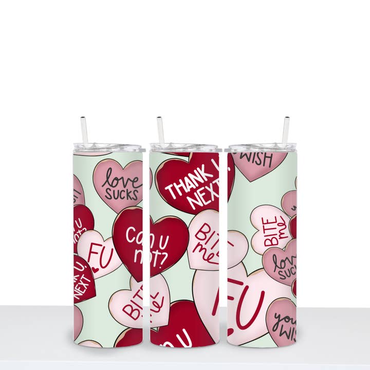 Anti-Love Hearts Tumbler for wholesale by Peach Tree Textile + Trends