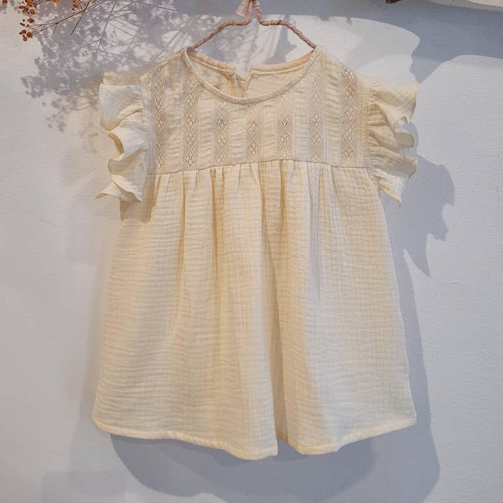 BEIGE BAMBUSBLUSE für den Großhandel von Mia y Lia