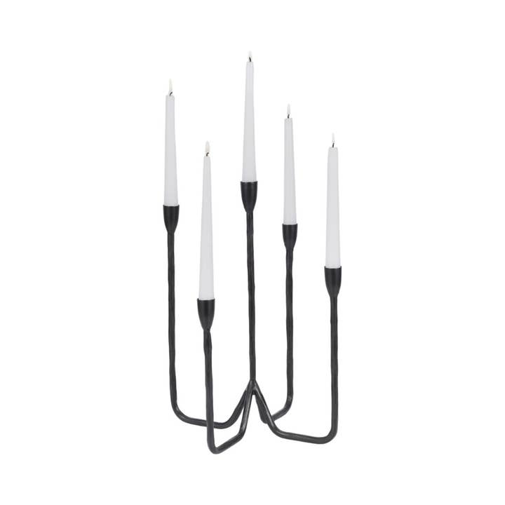 Sagebrook Home - Wholesale Candle Holder - Metal Forged 5-Taper Candle Holder - Black, 16 in.5