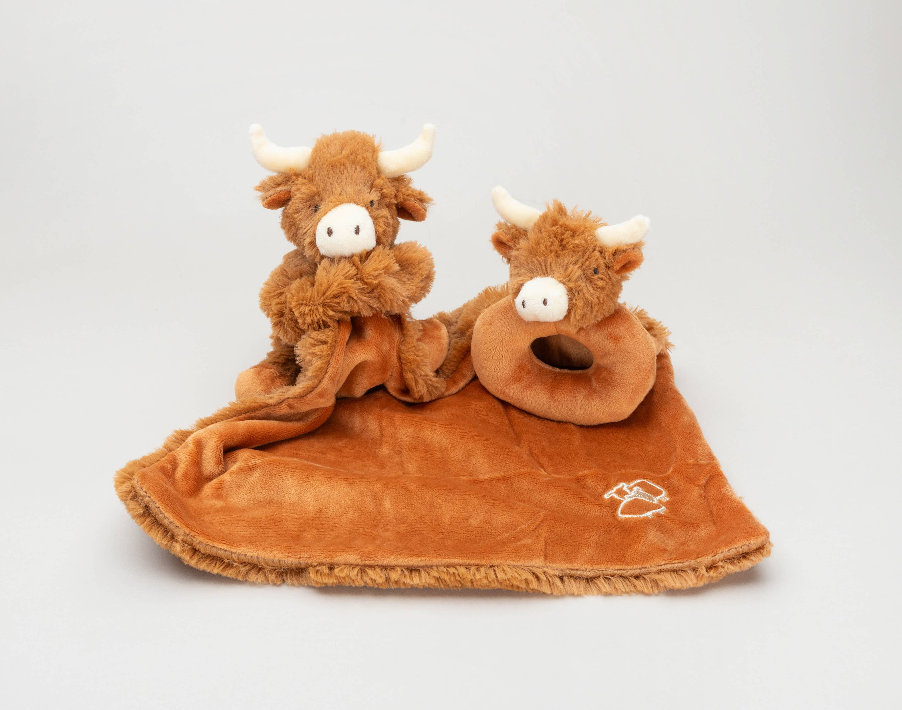 Jomanda Soft Toys & Accessories - Wholesale Security/Cuddle Blanket - Baby - Horny Highland Cow Baby Soft Toy Soother Comforter 29cm8