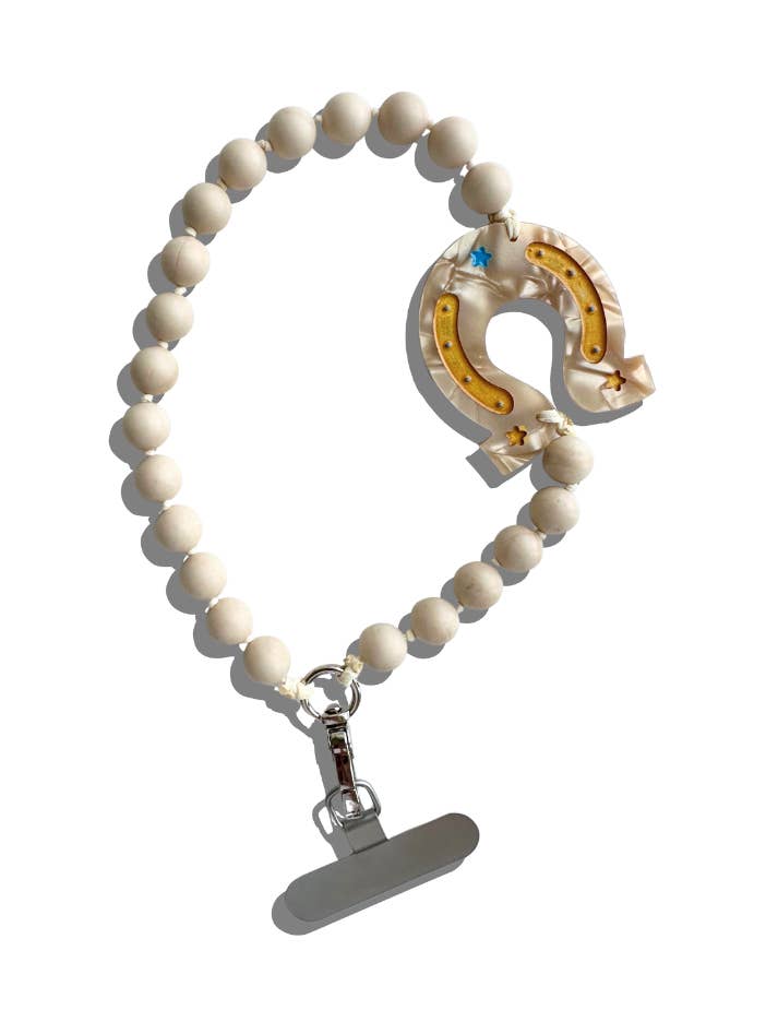 Hand-painted Lucky Horseshoe Gemstone Bracelet Phone Chain for wholesale by Solar Eclipse