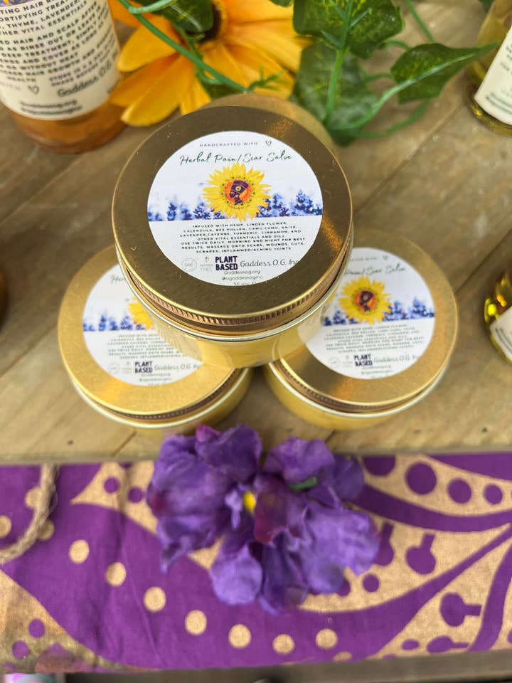 Pomada de dor/cicatriz com infusão de ervas por atacado de Goddess O.G. Inc