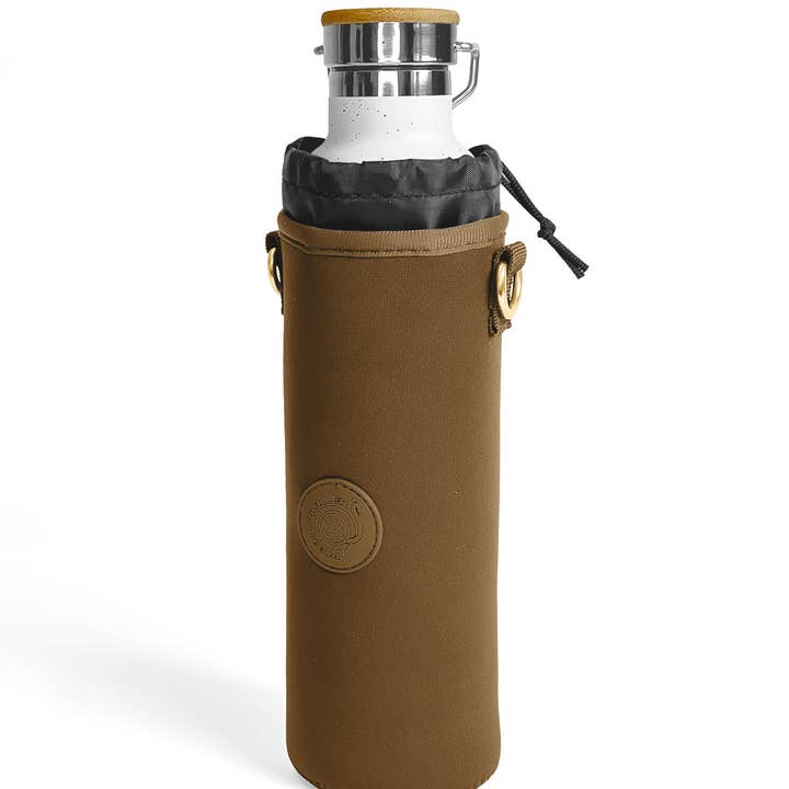 Drawstring Pickleball and water bottle holder - Brown color for wholesale by Posh Pickler Pickleball