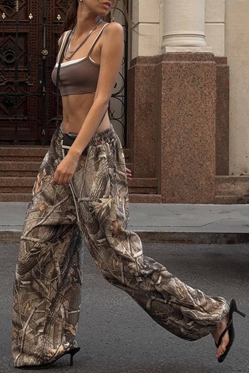 BROWN Camouflage Casual Lounge Pants for wholesale on Faire3