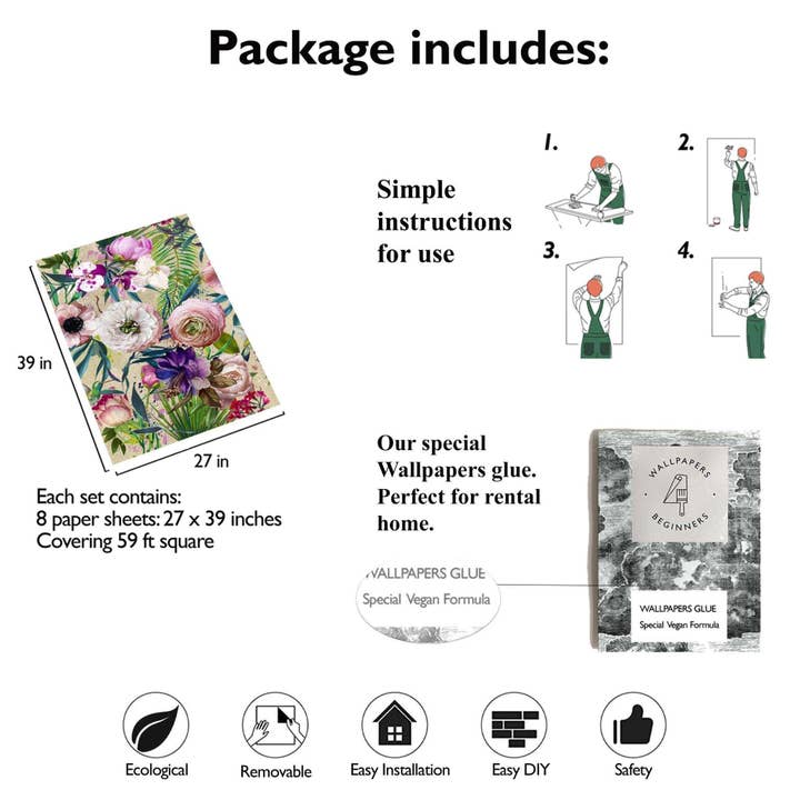 Wallpapers4Beginners - Wholesale Wallpaper - Carta da parati floreale6