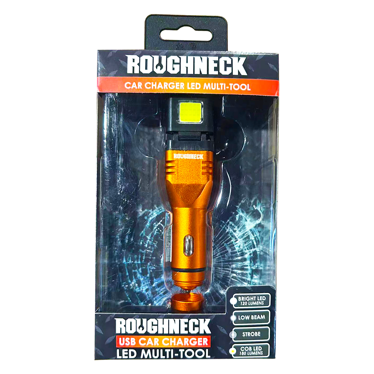 Novelty Brands - Wholesale Portable Charger - Roughneck DC Dual Port Car Charger with Flashlight - 4/Pack1