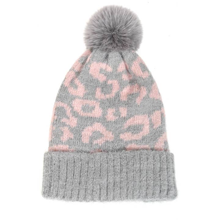 Anarchy Street - Vente Bonnet – femme - Bonnet Fuzzy Pom Imprimé Léopard4