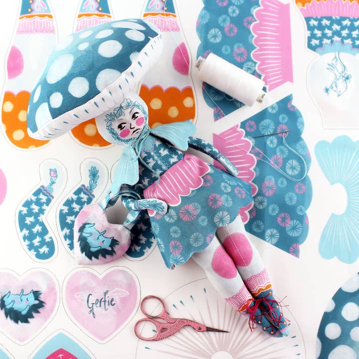 DIY Kit - Gertie the Mushroom Girl with 20 page storybook for wholesale by Miss Ella