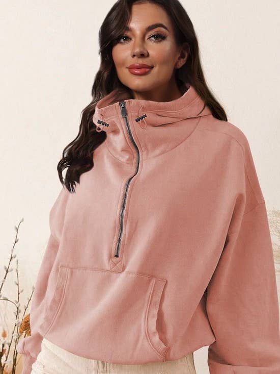 Miss Sparkling - Wholesale Sweatshirt - Women's - Half Zip Pullover Sweater