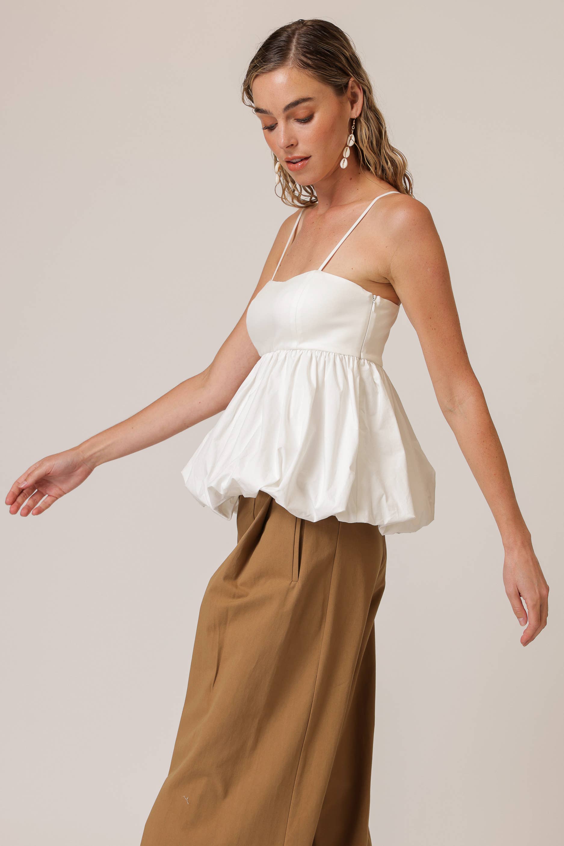 WHITE WESLEY MIX-MEDIA TOP for wholesale on Faire3