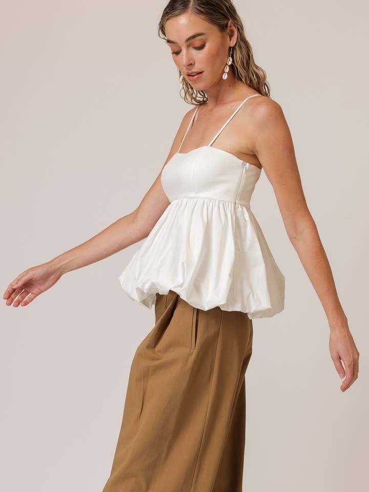 WHITE WESLEY MIX-MEDIA TOP for wholesale on Faire3