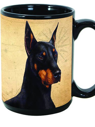 My Faithful Friend Mugs Doberman Black & Tan Cropped for wholesale by Pet Gifts USA, LLC