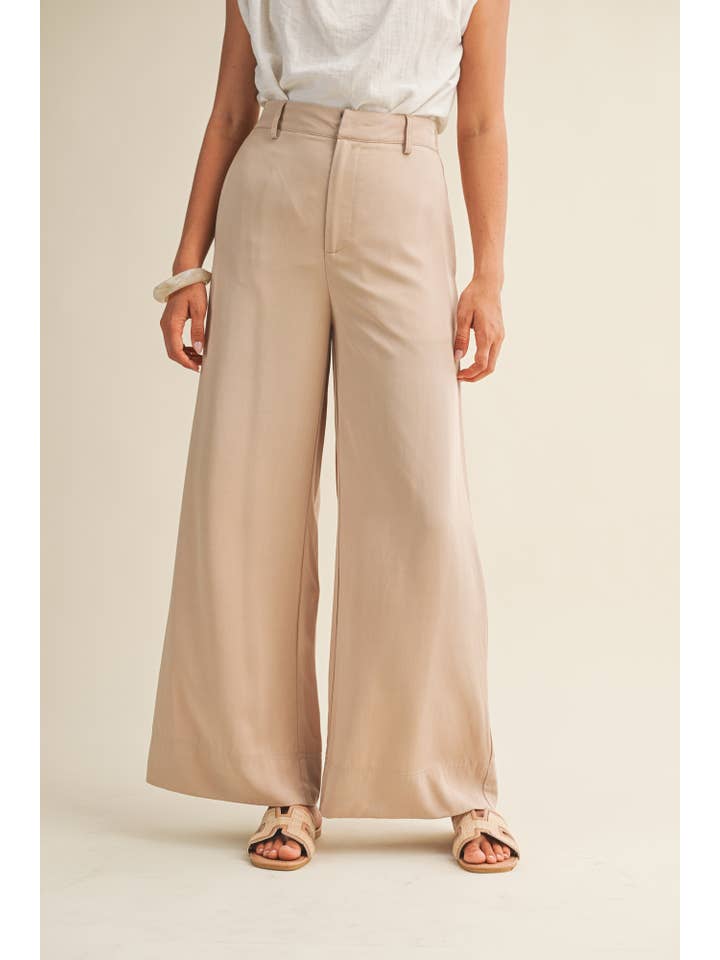 Mustard Seed - Venta al por mayor Pantalones - Mujer - PANTALONES ELÁSTICOS DE CINTURA ALTA Y PERNERA ANCHA