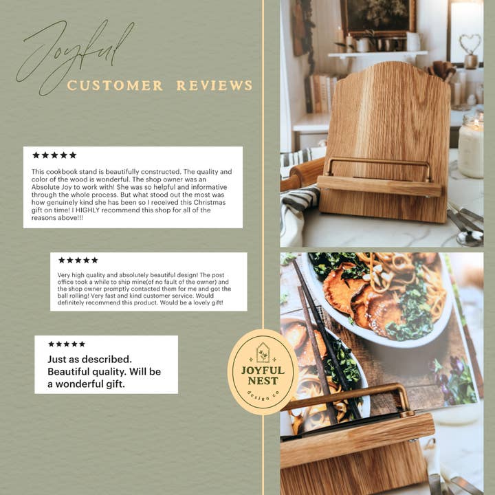 Joyful Nest Design Co. - Wholesale Decorative Tabletop Object - Wooden Cookbook Stand13