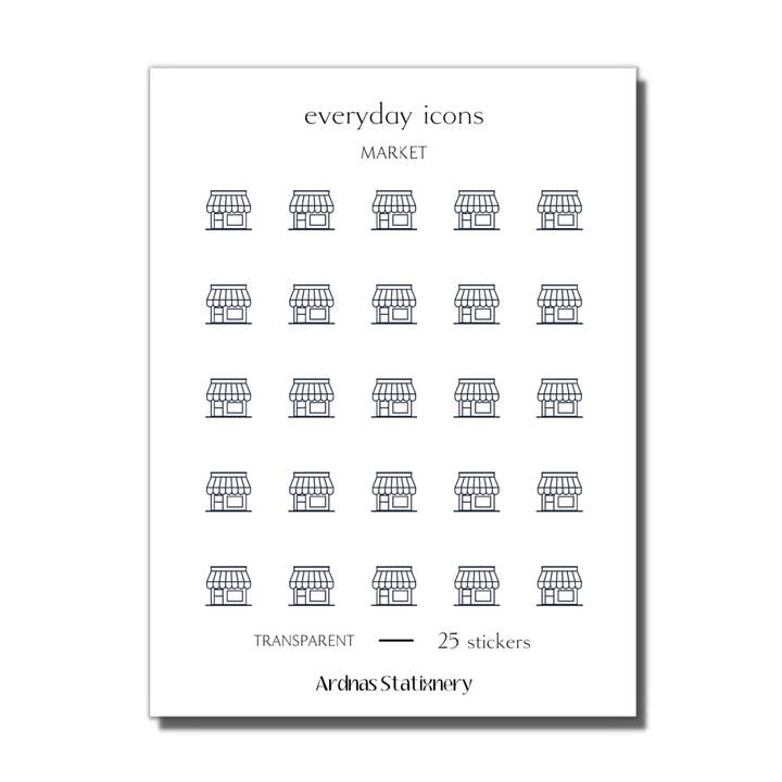 Market | Mini Icon Sticker Sheet for wholesale by Ardnas Stationery