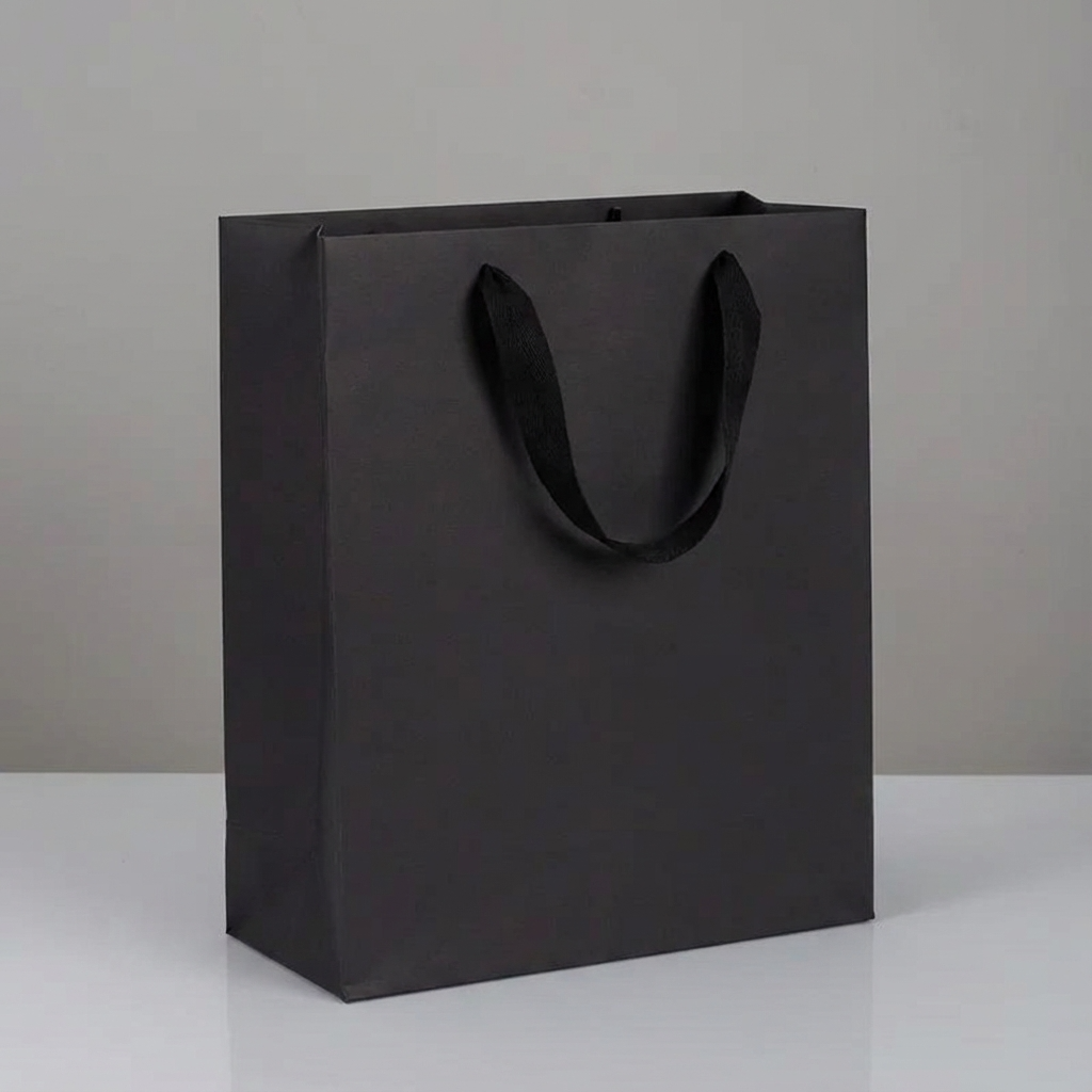ByHome - Wholesale Gift Bag - All Black Cotton Handle Paper Gift Bag w/ free tissue2
