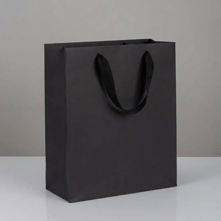 ByHome - Wholesale Gift Bag - All Black Cotton Handle Paper Gift Bag w/ free tissue2