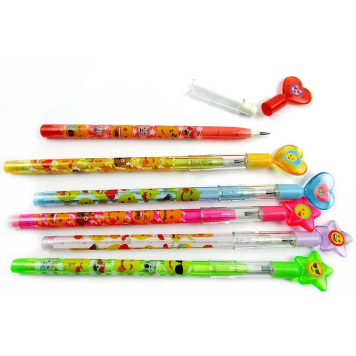 Tiny Mills - Vente Crayons - Lot de 24 crayons Emoji Multi Point