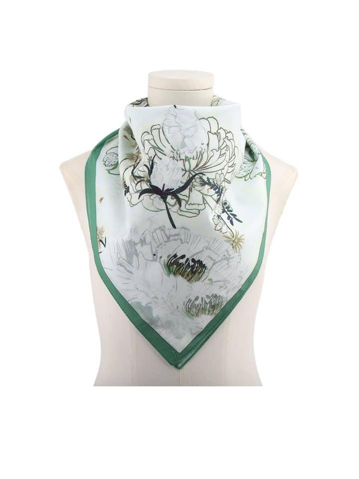 Small floral print cotton square E-09210 for wholesale by PHANIE MODE