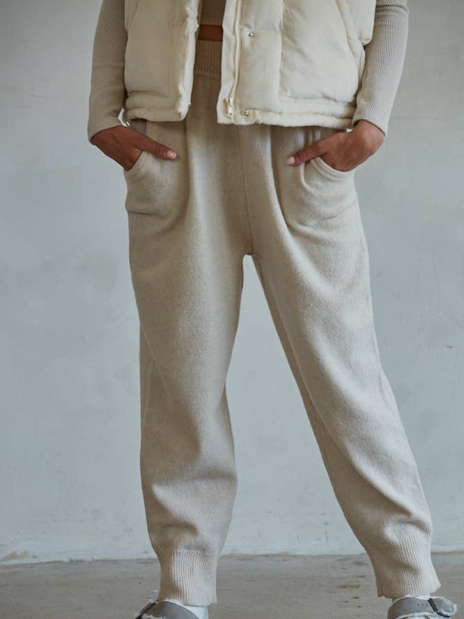 W1599 | Knit Sweater Wool Nylon Joggers for wholesale by By Together