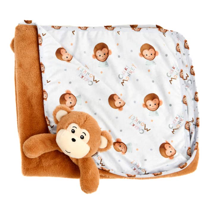 Cubbies - Wholesale Security/Cuddle Blanket - Baby - Monkey Blanket - Large