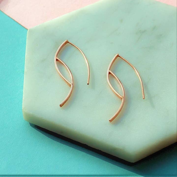 Otis Jaxon London – wholesale Dangle earrings – Ellipse Sterling Silver Drop Earrings6
