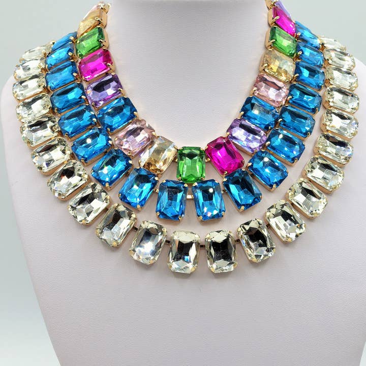 Daemon srls - Wholesale Beaded/Pearl Necklace - MARGOT collier con pietre sfaccettate - gold20