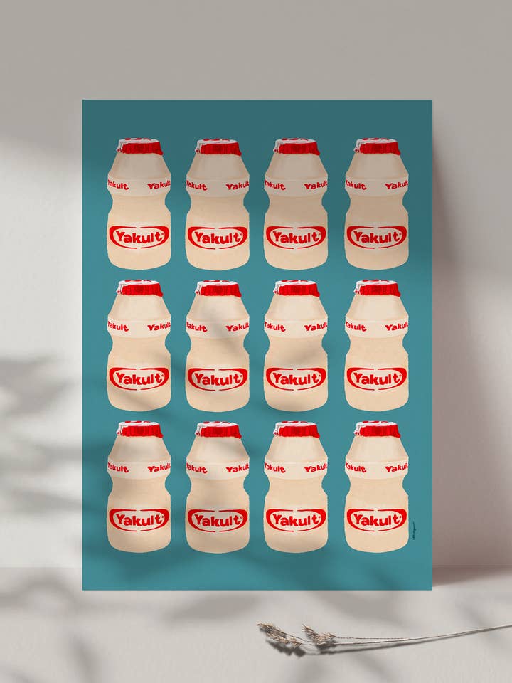 Yakult array | Kitchen Food Art Print for wholesale by Shayne Draws Food