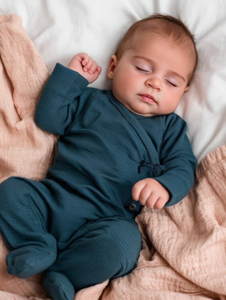 Lille Barn - Venta al por mayor Pijama - Bebé - Mono de lana / pelele - Lana merina - Azul Orión0