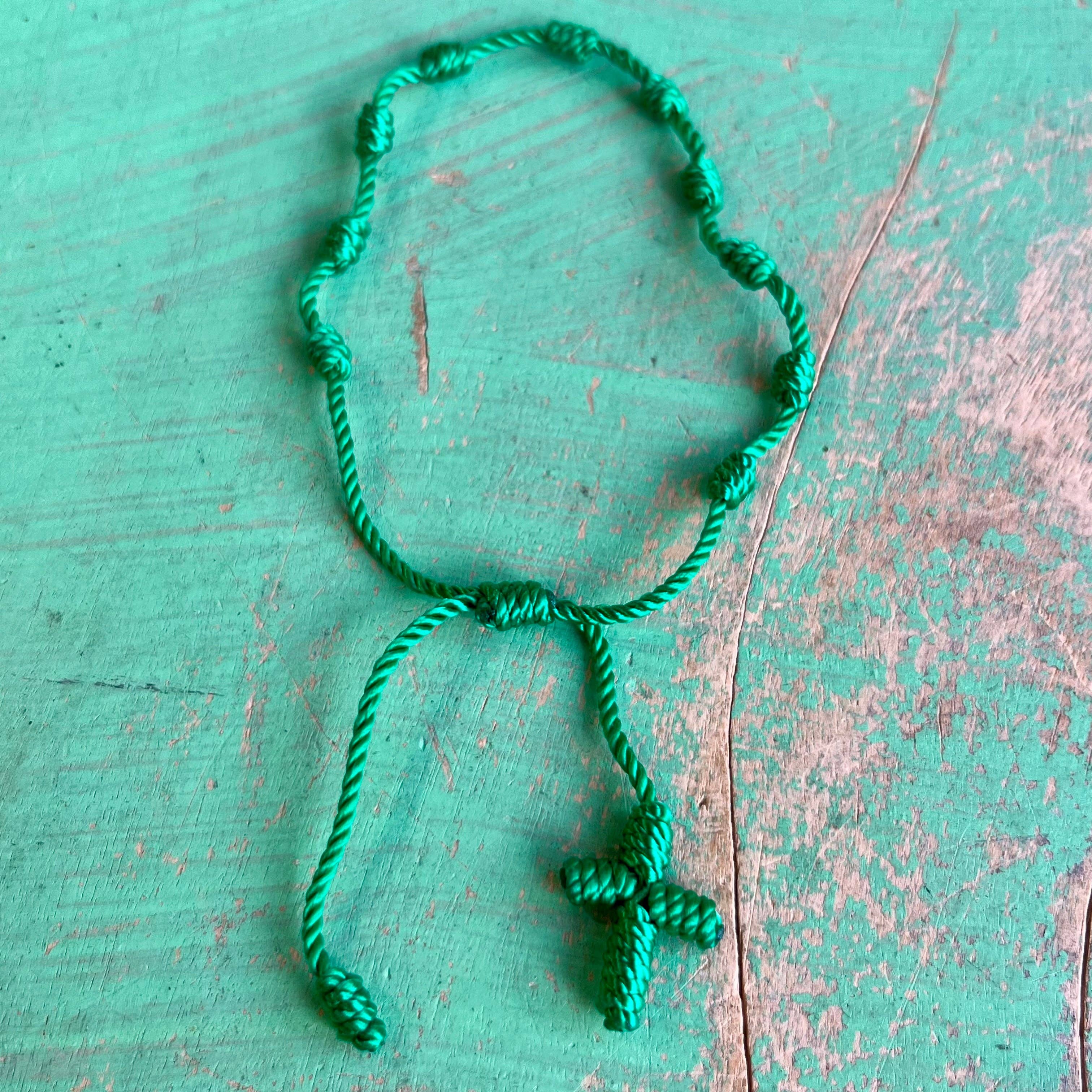 Love and Honor Jesus LLC - Wholesale Woven/Braided Bracelet - Knotted Cord Rosary Decade Adjustable Bracelet2