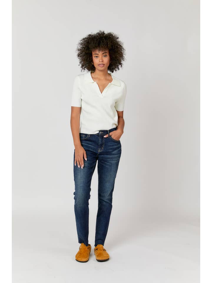 Oliver Logan - Vendita all'ingrosso Jeans - Donna - Crosby Jeans a Vita Media con Taglio Rilassato e Gamba Affusolata, Ralph3