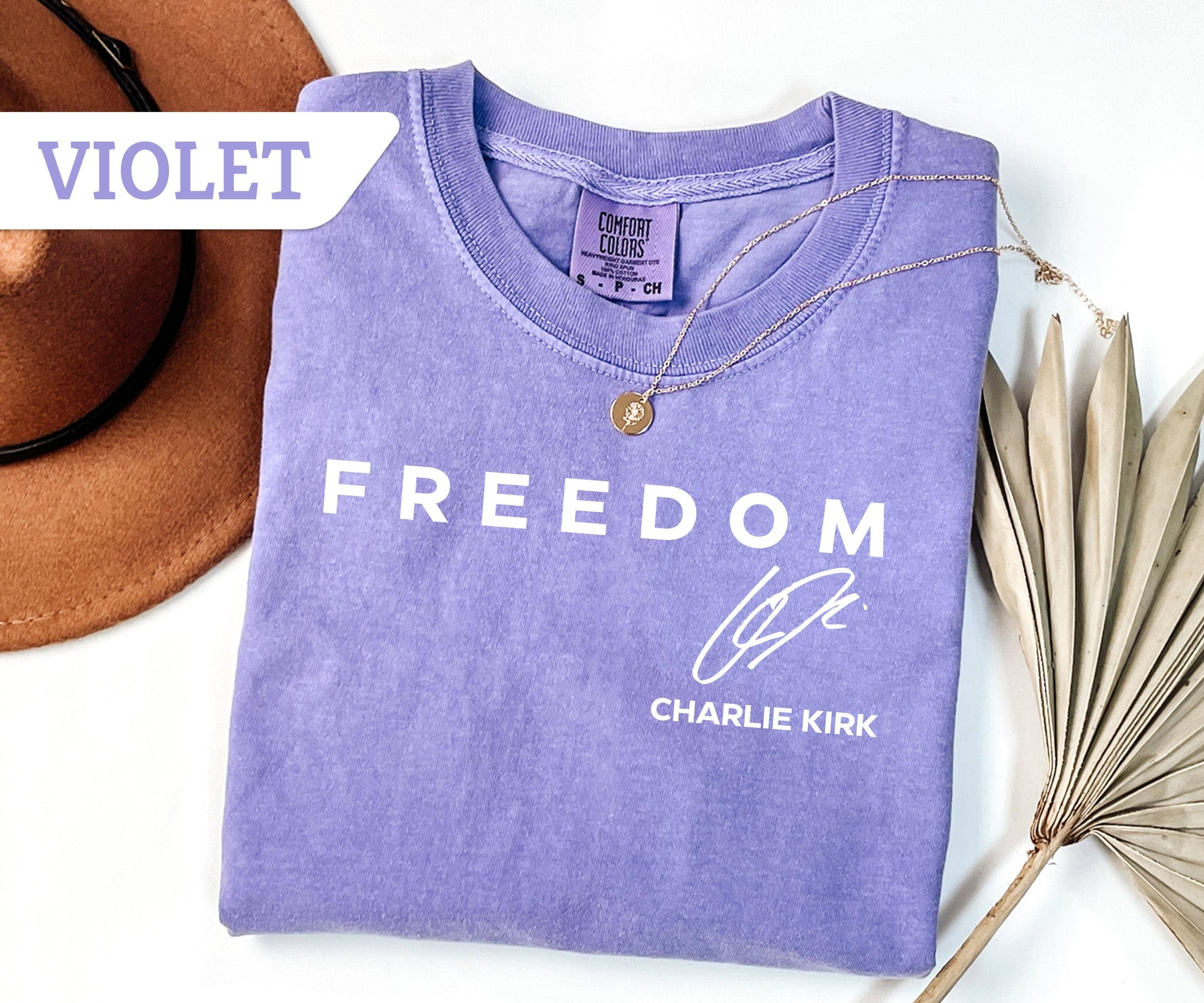 Glaime - Wholesale T-shirt met print - Dames - Comfort Colors Charlie Kirk Vrijheid Shirt, Vrijheid Trui2