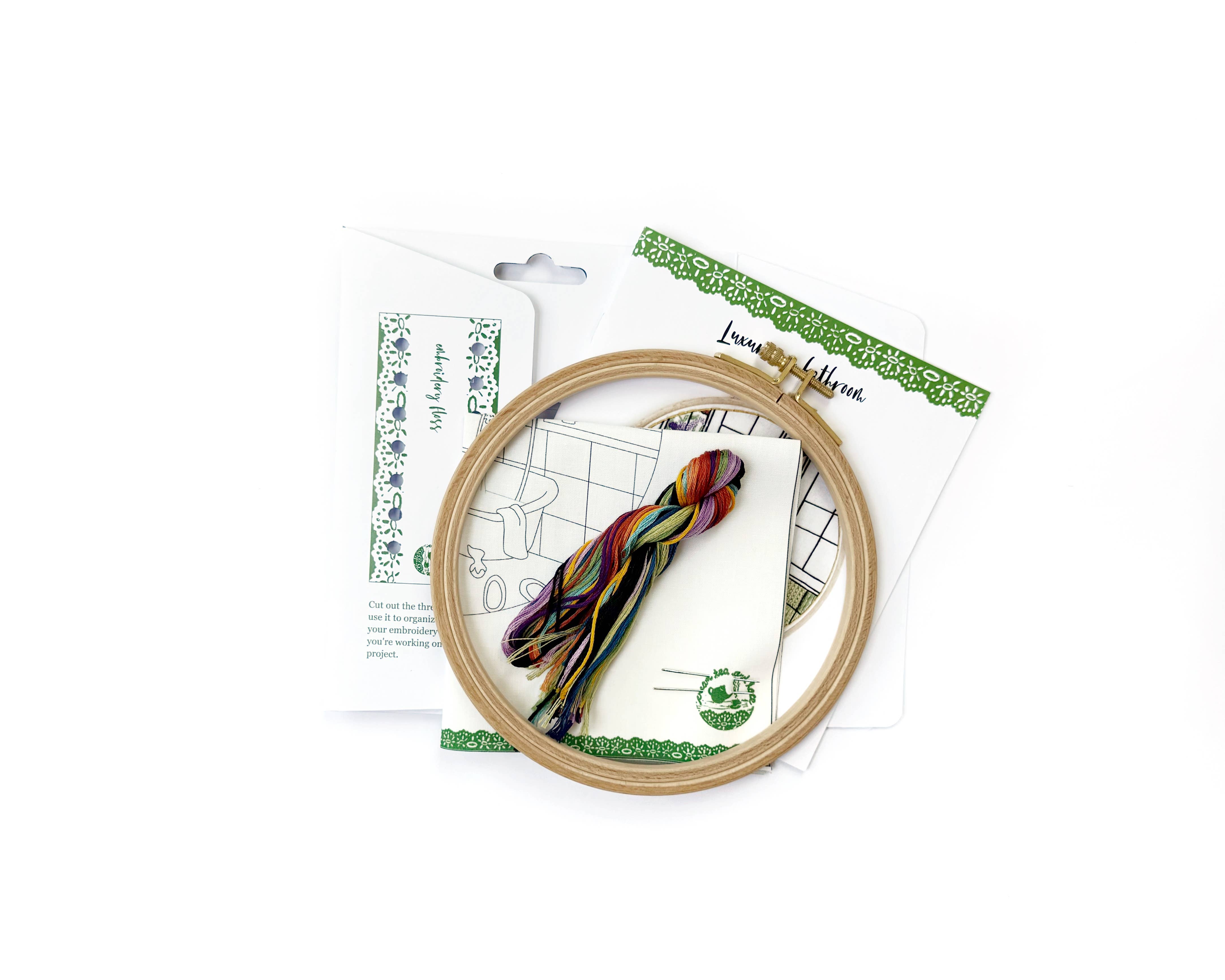 Cream Tea and Lace - Wholesale Embroidery/Cross Stitch Supplies - embroidery kit bathroom, interior design modern hoop art0