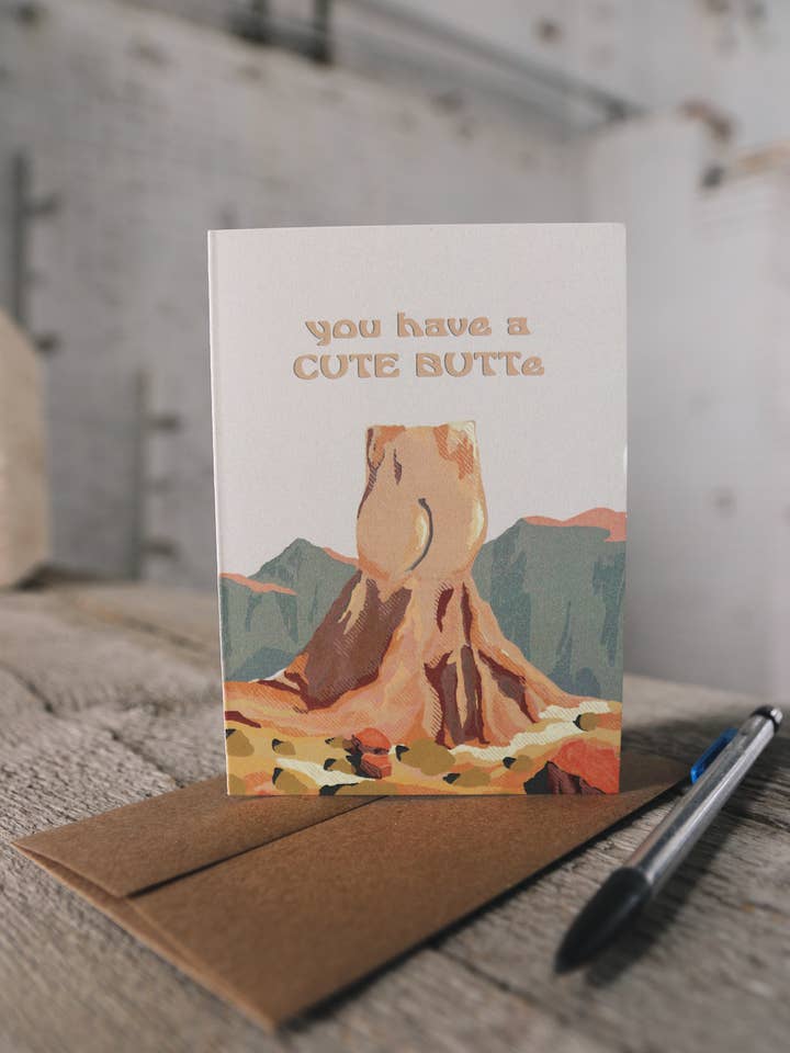Tarjeta de felicitación Cute Butte para venta al por mayor de Anne Chase Art