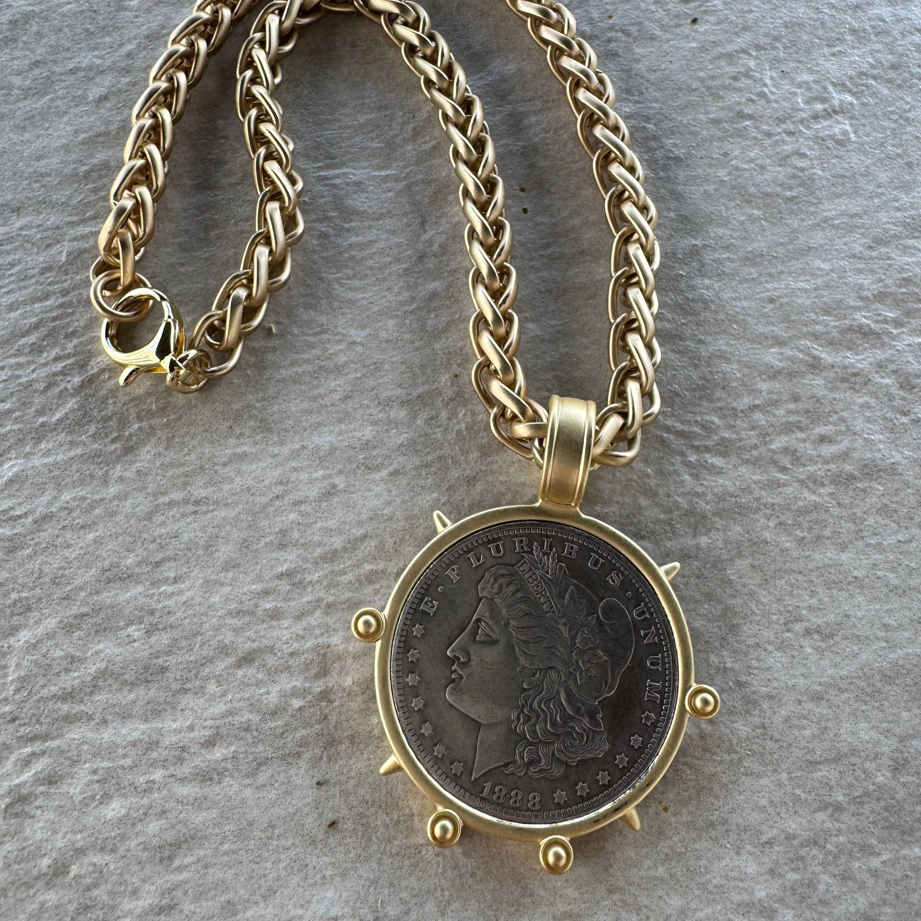 Loulu Designs - Wholesale Pendant/Charm Necklace - 1888 Morgan Dollar Replica Coin Necklace
1