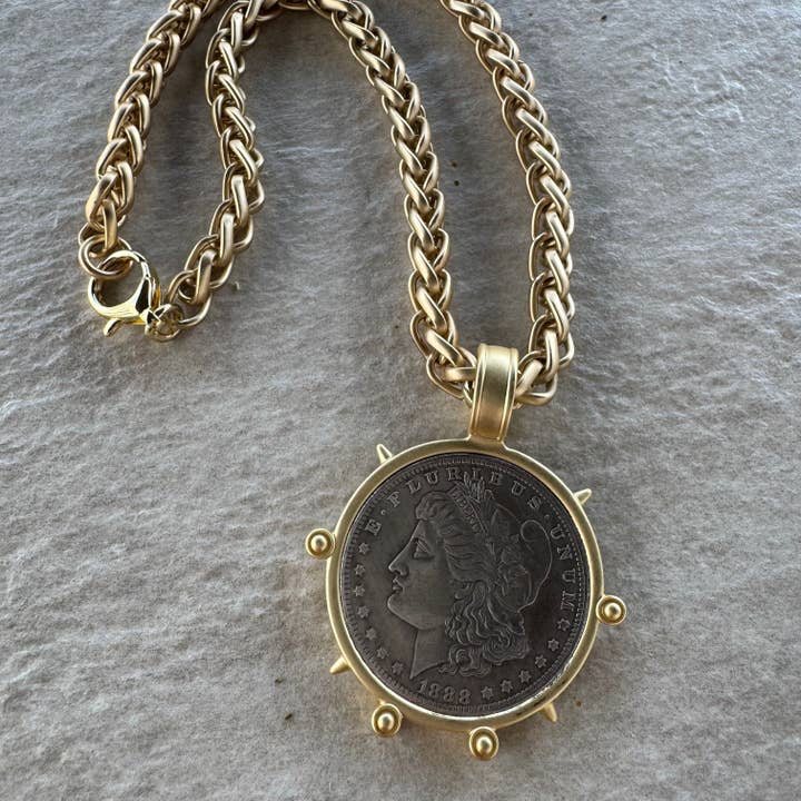 Loulu Designs - Wholesale Pendant/Charm Necklace - 1888 Morgan Dollar Replica Coin Necklace
1