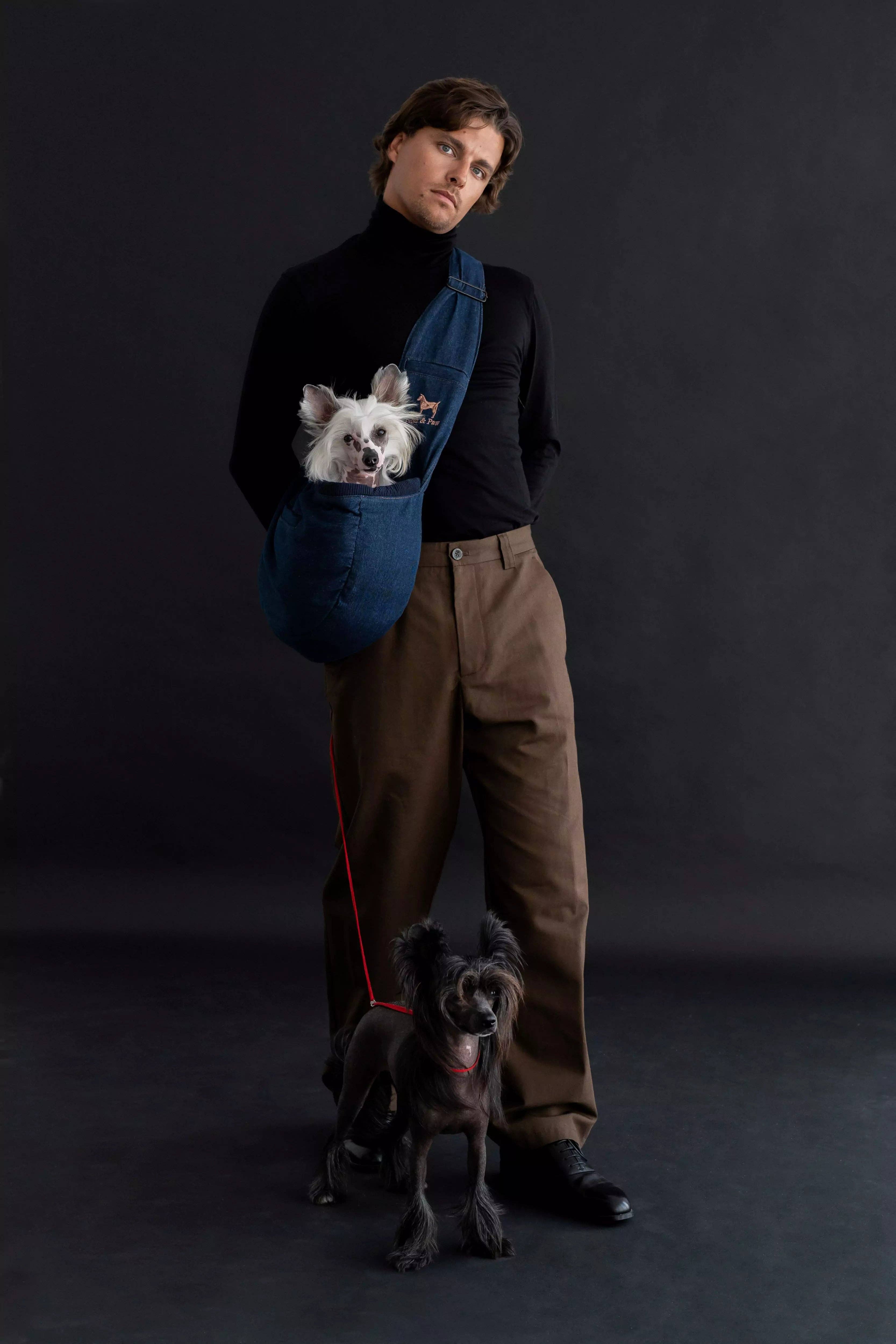 NOAH AND PAW LLC - Wholesale Pet Carrier - Cat/Dog - Premium Denim Pet sling Carrier 3x Safety10