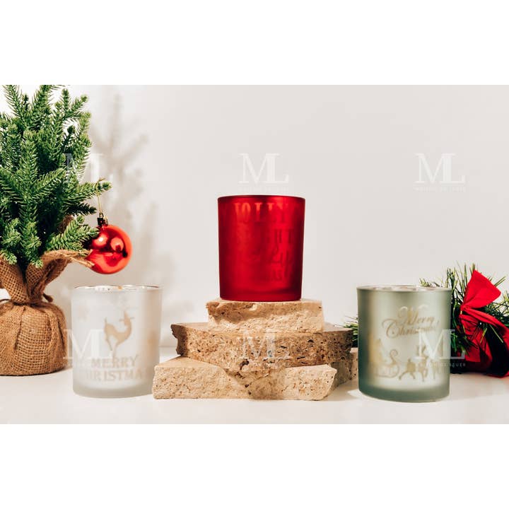 Bougie de Noël | Grandes bougies de soja écologiques inspirées de Noël pour la vente par Maison De Lueur