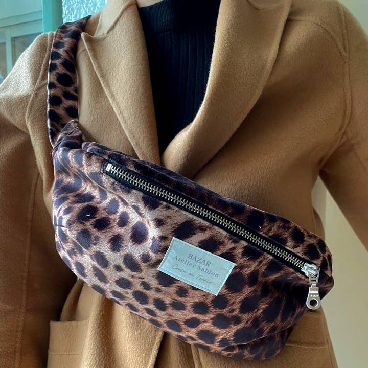 Bazar Atelier Sablon - Vente Sac ceinture – femme - Banane - Pile Poil Léopard
