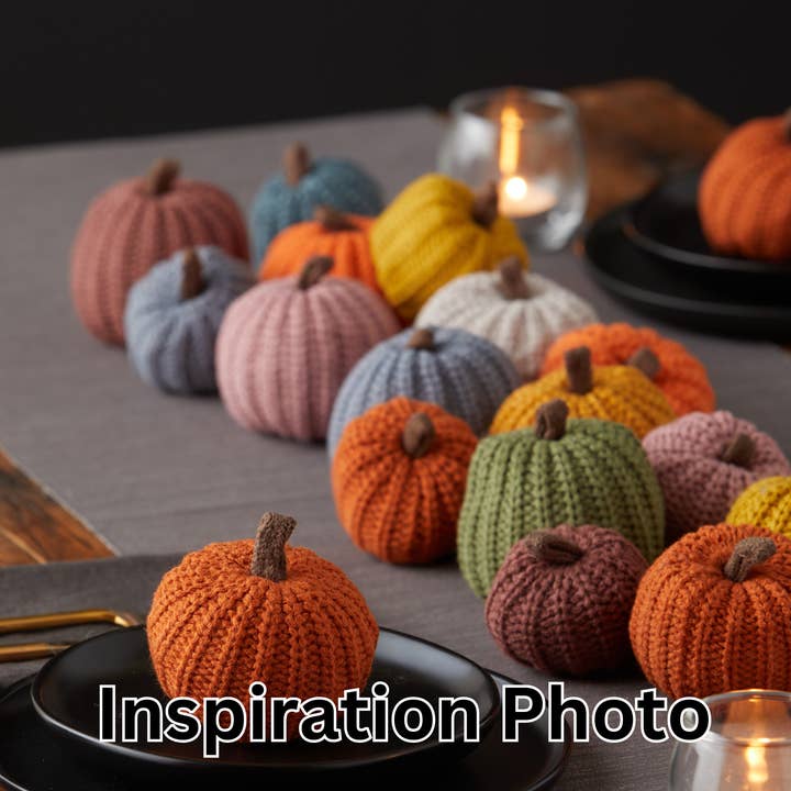 Your Heart's Content - Wholesale Bunting/Garland - Garland for Fall with 7 mini knit pumpkins, thoughtful gift2