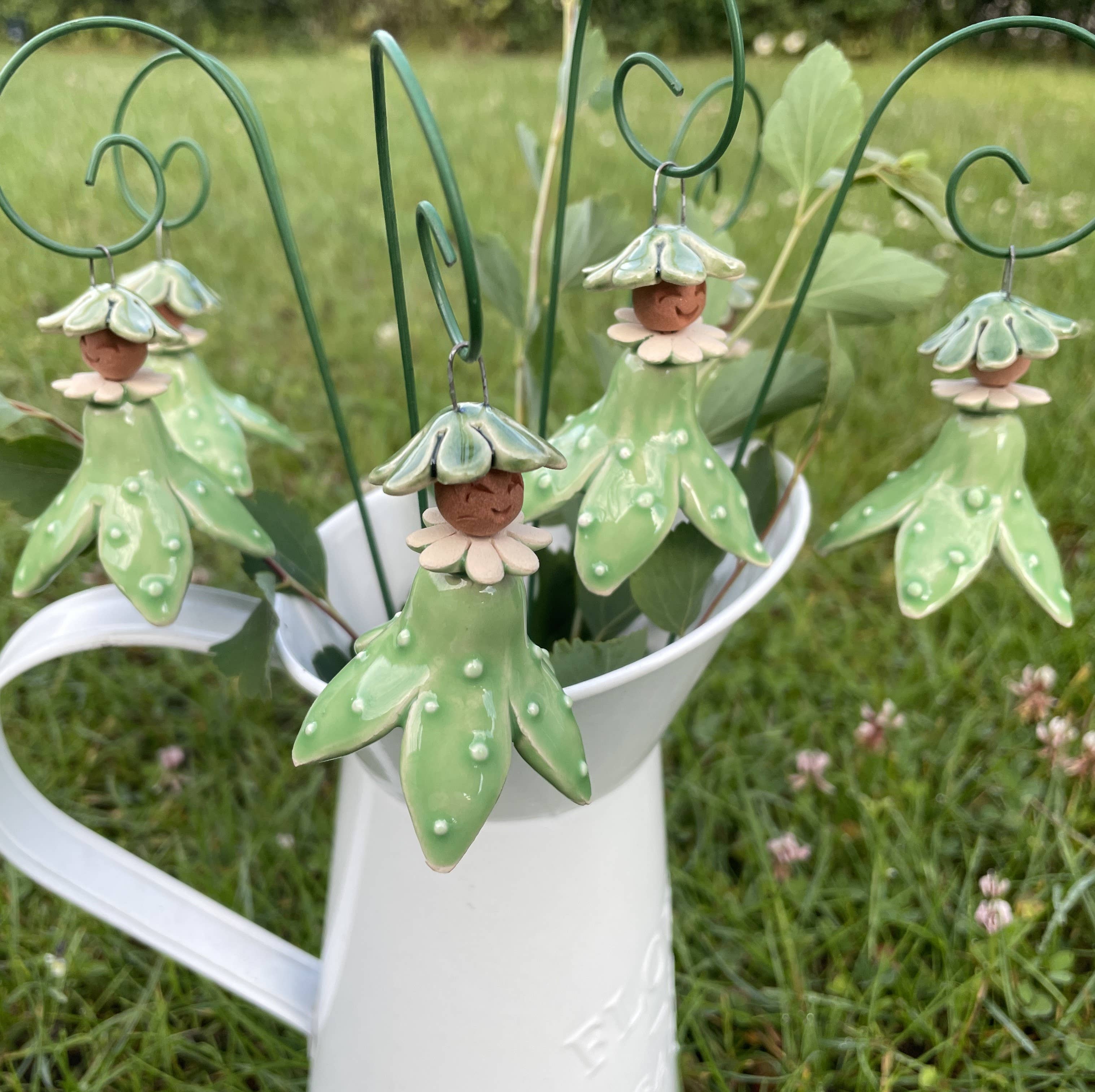 Pannonhem AB. – wholesale Outdoor ornament/decor – Hanging Green Flower Fairy/Large, Ceramic Figures3