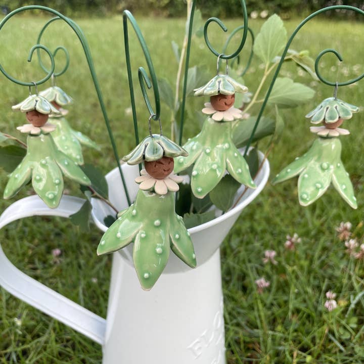 Pannonhem AB. – wholesale Outdoor ornament/decor – Hanging Green Flower Fairy/Large, Ceramic Figures3