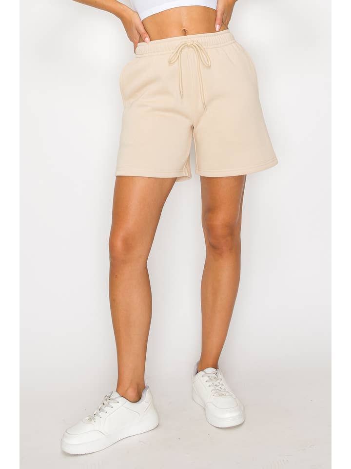 Color 5 - Wholesale Shorts - Women's - Solid color fleece loose fit casual long shorts w/pockets 4