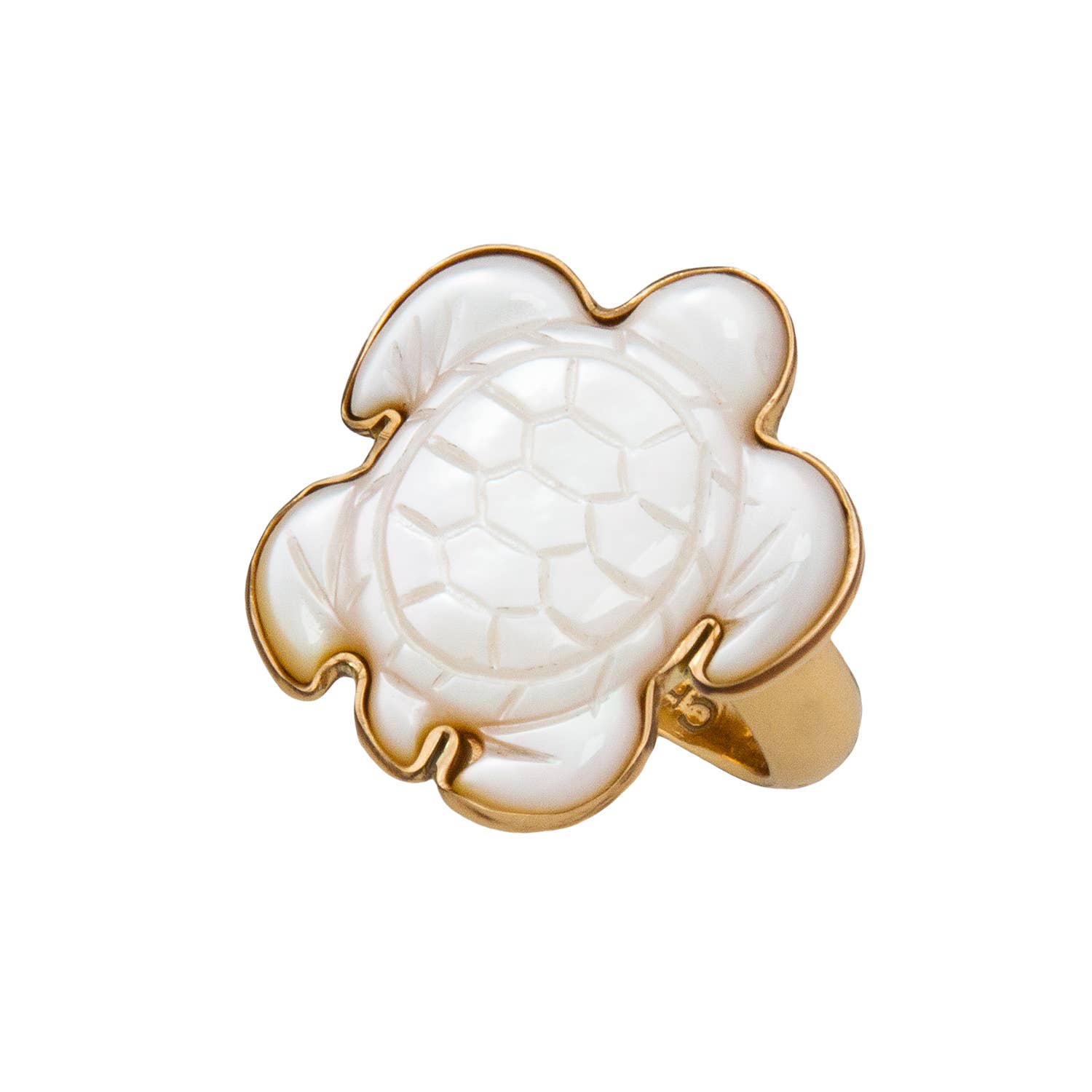 Charles Albert Inc - Wholesale Cocktail/Statement Ring - Alchemia Mother of Pearl Sea Turtle Adjustable Ring1