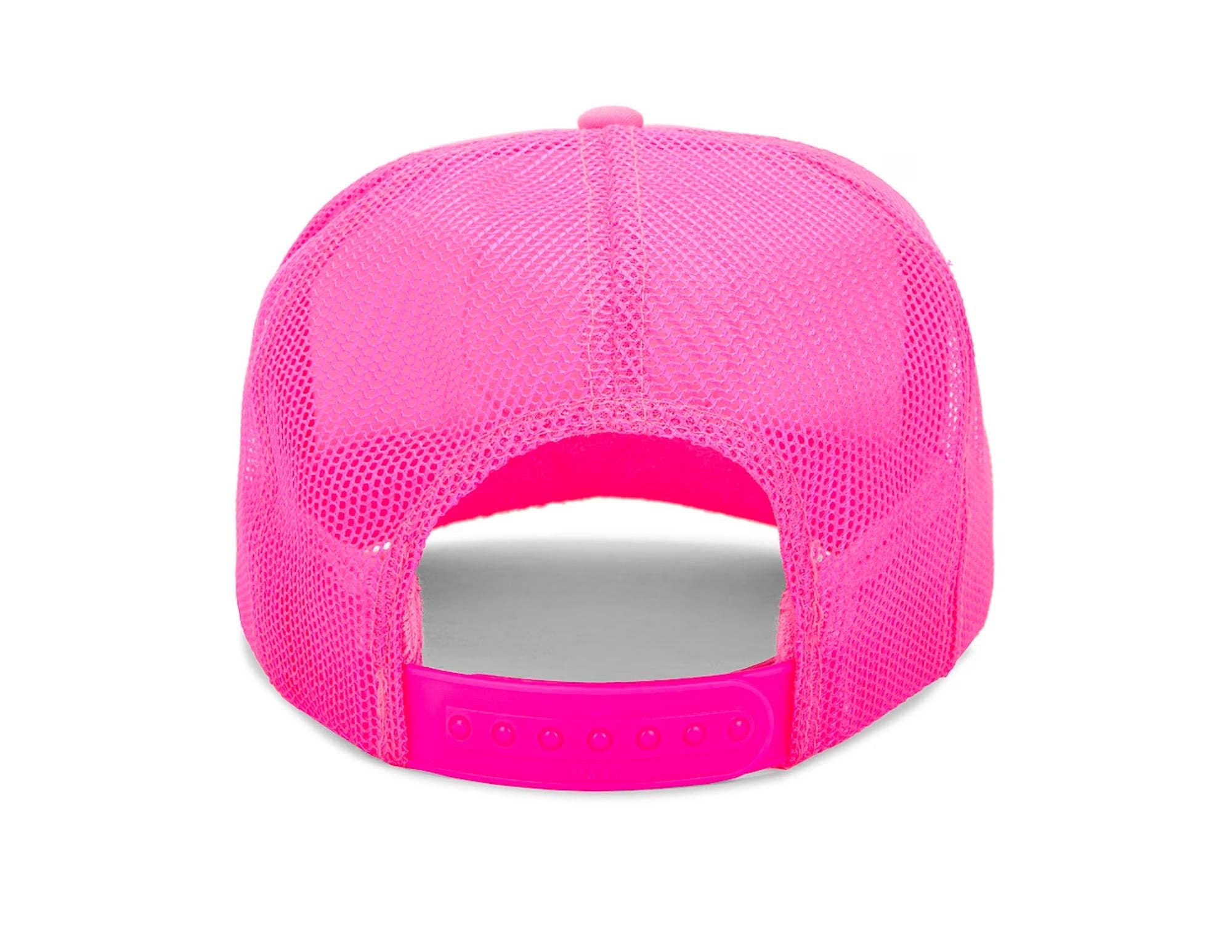 Happy Face Trucker Hat in Pink for wholesale on Faire3