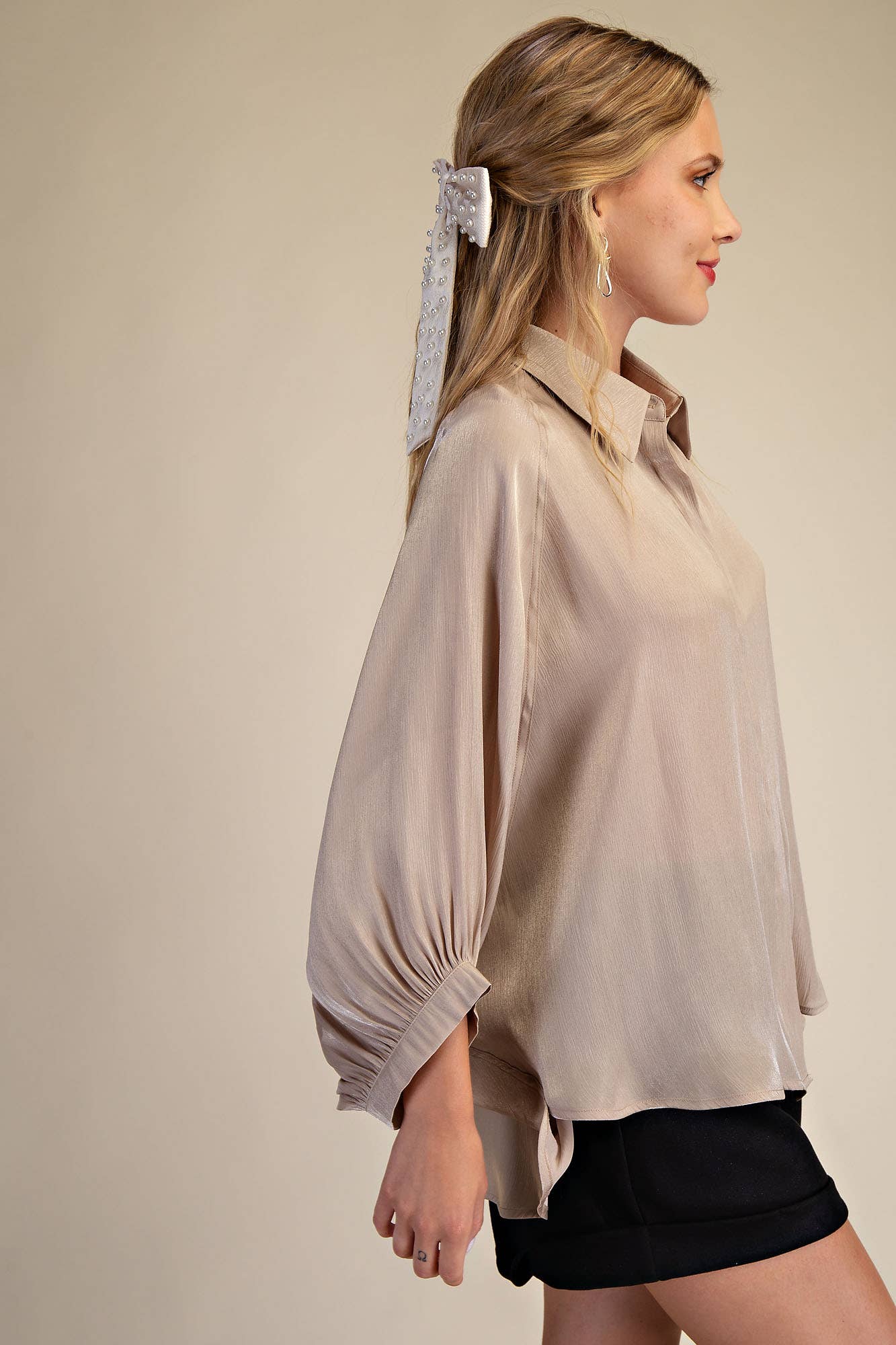 Glam - Wholesale Button Down Shirt - Women's - Button Front Shirt6