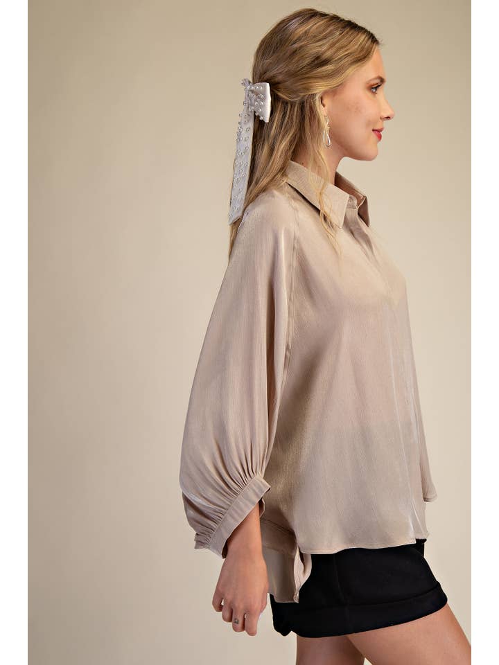 Glam - Wholesale Button Down Shirt - Women's - Button Front Shirt6